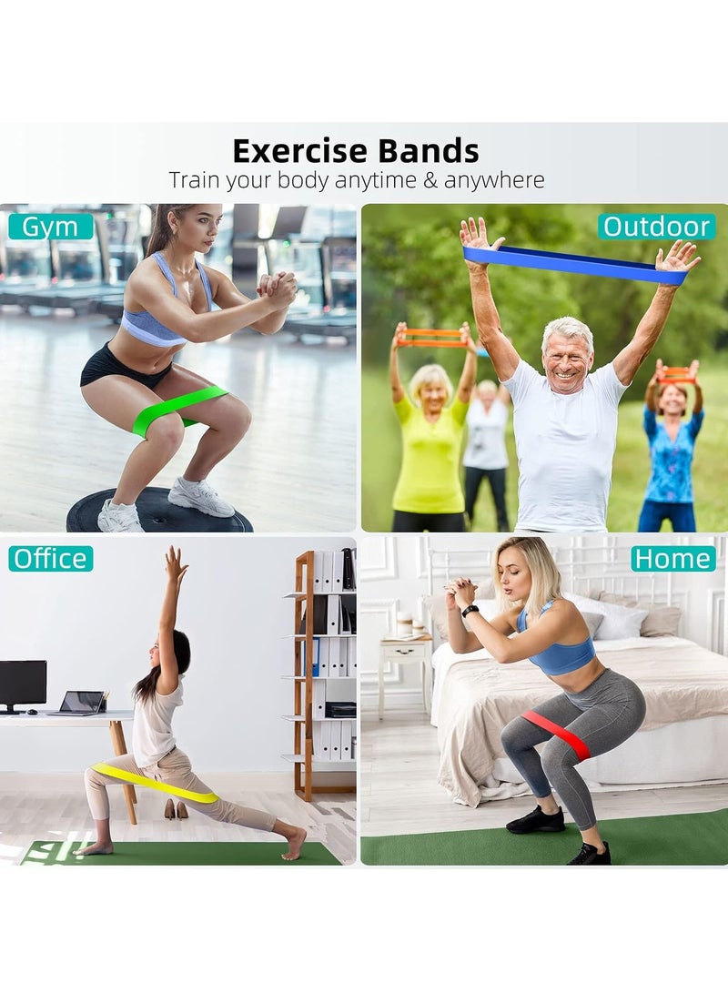 NOOM Resistance Bands Set, 5pcs Assorted Pounds Strength Training Exercise Resistance Loops Stretch Bands, Gym Fitness Yoga Workout Resistance Loops Bands for Arm Legs and hips - Image 4