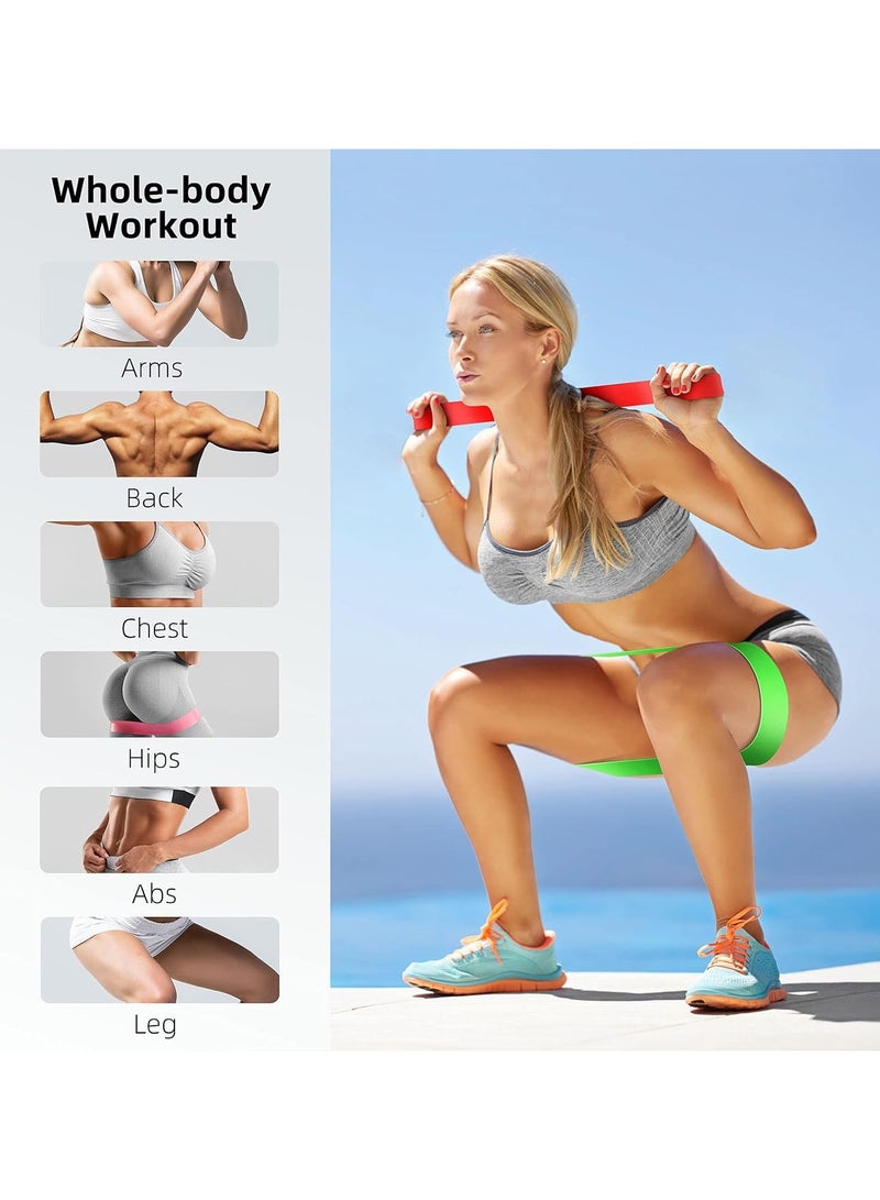 NOOM Resistance Bands Set, 5pcs Assorted Pounds Strength Training Exercise Resistance Loops Stretch Bands, Gym Fitness Yoga Workout Resistance Loops Bands for Arm Legs and hips - Image 3