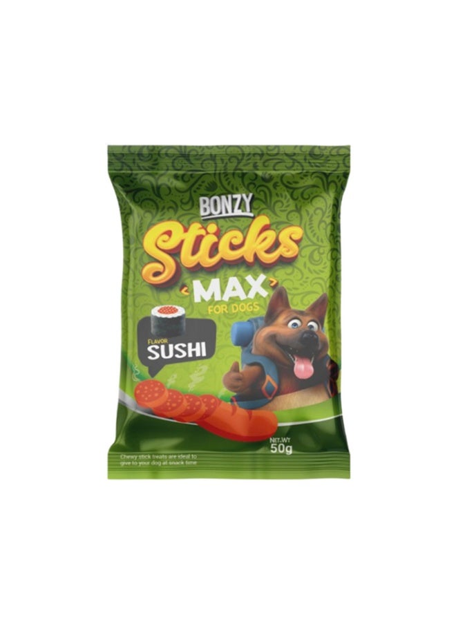 BONZY Sticks Max Dog Treats with Sushi Flavor 50 g From Varmacy