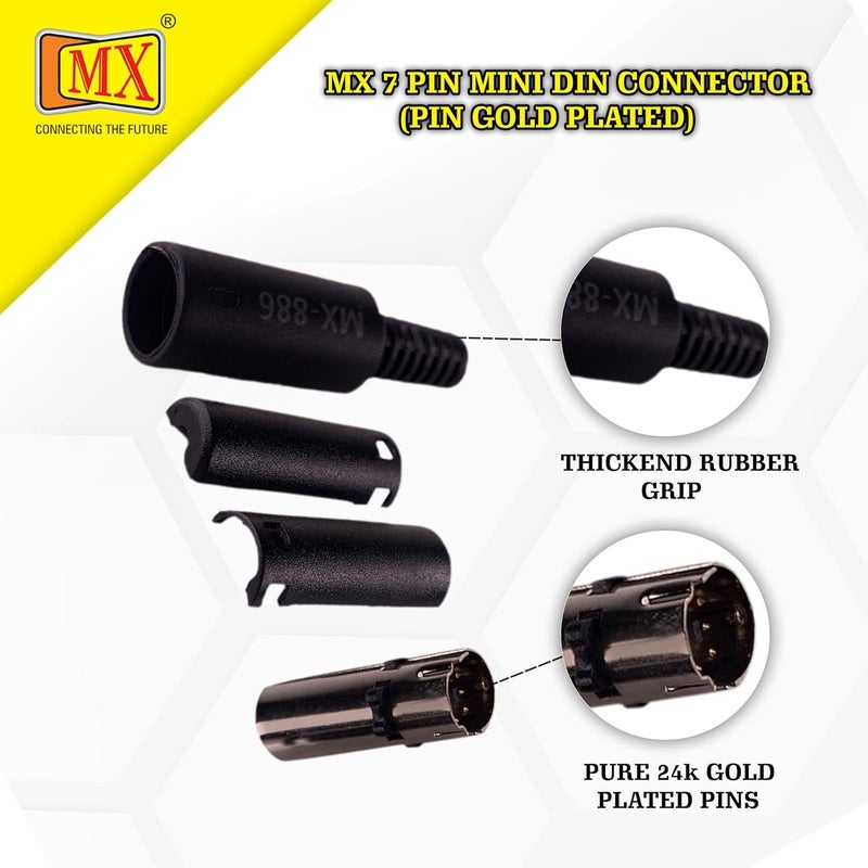 MX S-Terminal Video cord Black S Terminal Plug (Male to Male) Gold Plated Socket 7 Pin Signal Transmission for TV DVD Player_PACK OF 4 - Image 4