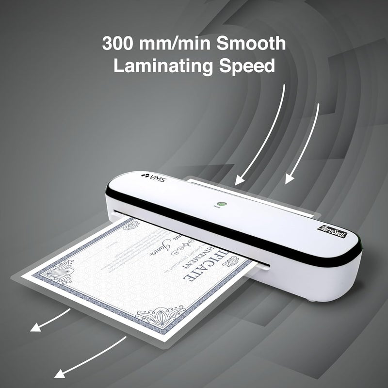 VMS آلة الترقق الحراري والبارد AeroSeal A4 | نظام 2 أسطوانة لإنهاء احترافي في المنزل والمكتب والمدرسة | تسخين سريع خلال 3-5 دقائق | تناسب حتى صفحات بعرض 9 بوصات (ضمان خارجي لمدة سنة واحدة) - Image 4