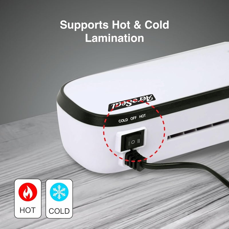 VMS آلة الترقق الحراري والبارد AeroSeal A4 | نظام 2 أسطوانة لإنهاء احترافي في المنزل والمكتب والمدرسة | تسخين سريع خلال 3-5 دقائق | تناسب حتى صفحات بعرض 9 بوصات (ضمان خارجي لمدة سنة واحدة) - Image 2