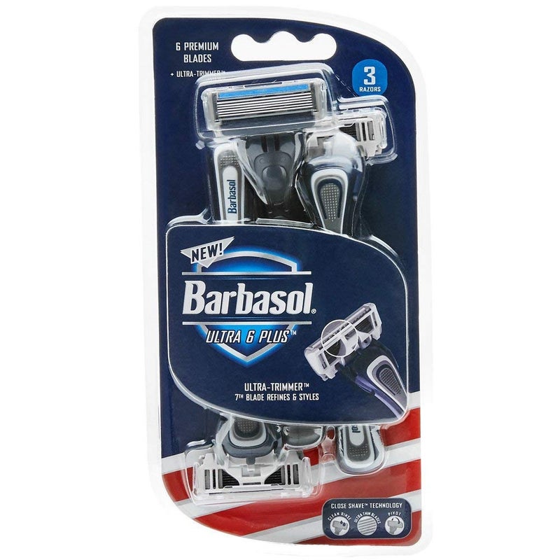 Barbasol Premium Disposable Ultra 6 Razor 3 Count Pack of 2