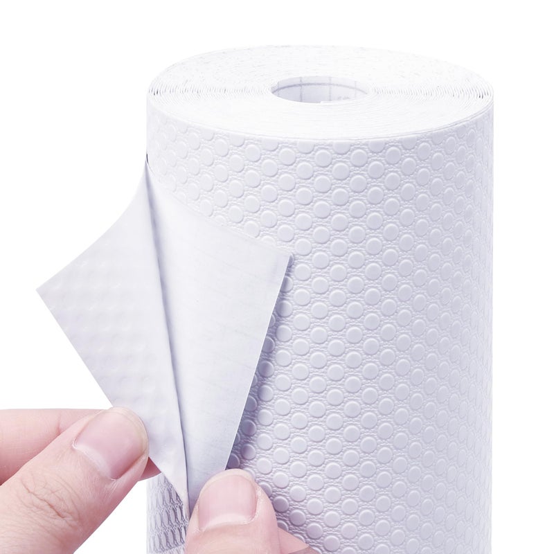 PABUSIOR Adhesive Cabinet Shelf Liner, Peel and Stick, Non-Slip White Drawers Liners, Easy to Cut, Removable, EVA Cupboard Liner (15.7 in x 145 inch) - Image 1