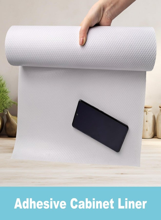 PABUSIOR Adhesive Cabinet Shelf Liner, Peel and Stick, Non-Slip White Drawers Liners, Easy to Cut, Removable, EVA Cupboard Liner (15.7 in x 145 inch) - Image 3