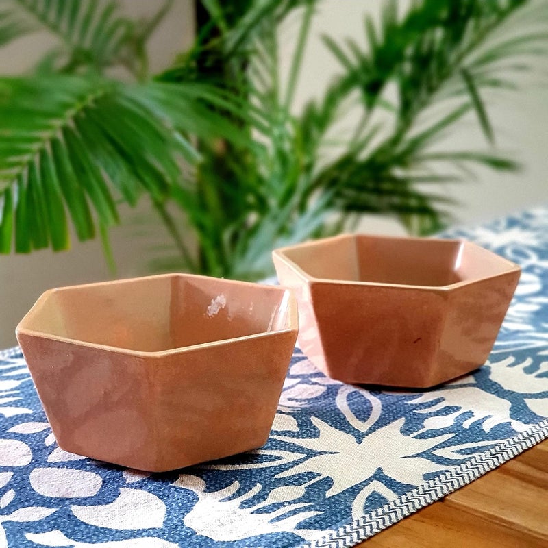 BACKKSPACE RETAIL Ceramic Serving Bowls Set of 2 Large 400ML 10cm D x 7cm HPeachIdeal for Soup Curry Maggi DessertElegant Durable Microwave Dishwasher SafePerfect for Home Restaurant