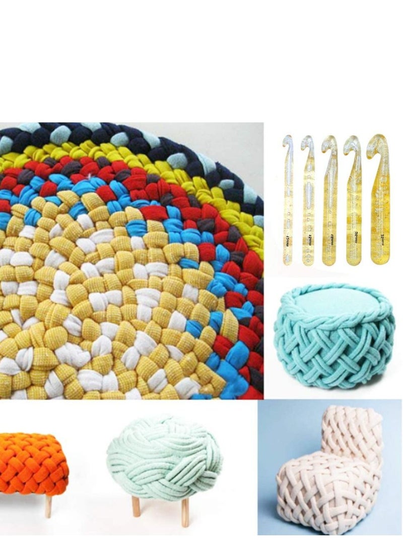 Generic - Crochet Hook Set, 9 Pieces Large-Eye Blunt Needles Yarn Crochet Hooks Needles with 20 Stitch Markers and 2 Tapestry Needle Giant Chunky Yarn Carpet Scarf Bulky Wool Roving Weaving - Image 1