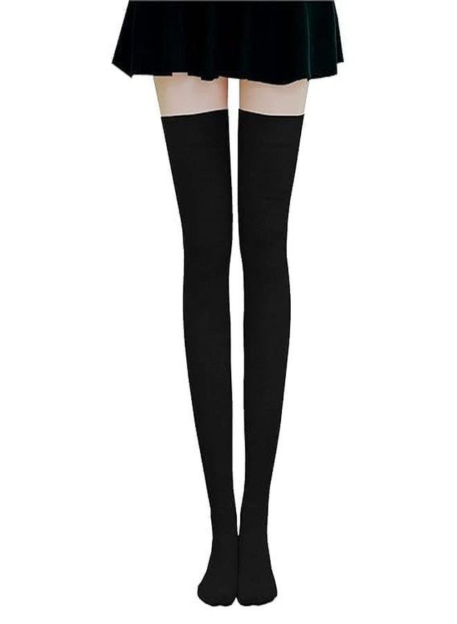YPTC (Free Size, 1 Pair Wool Warm Thigh High Socks | Knitted Thick Thermal Woolen for Women | Winter Knee-High Leg Warmers, Boot Cuffs, and Knee Caps | Stylish Stockings for Girls. - Image 2