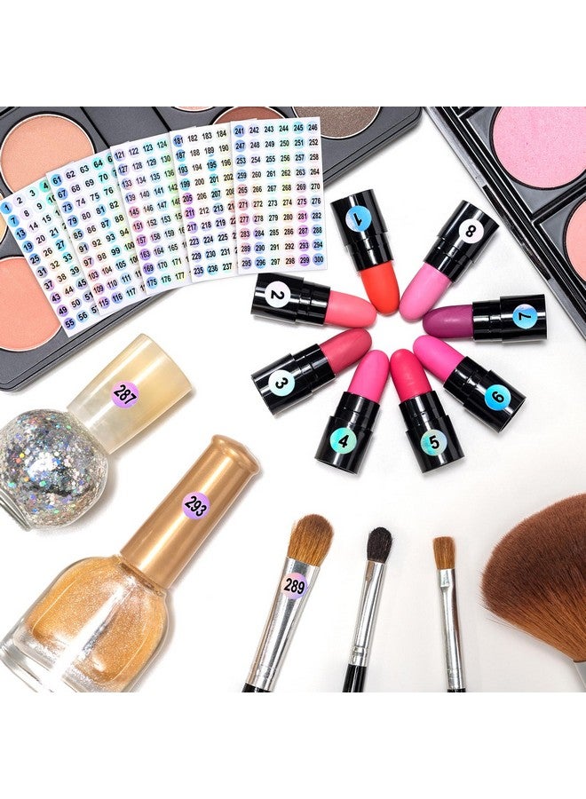 مولين ملصقات أرقام من 1 إلى 300، 10 أوراق من ملصقات ذاتية اللصق وملصقات دائرية مقاومة للماء وملصقات أرقام عاكسة بالليزر وملصقات مرقمة بشكل متتالي للتخزين/التنظيم - Image 5