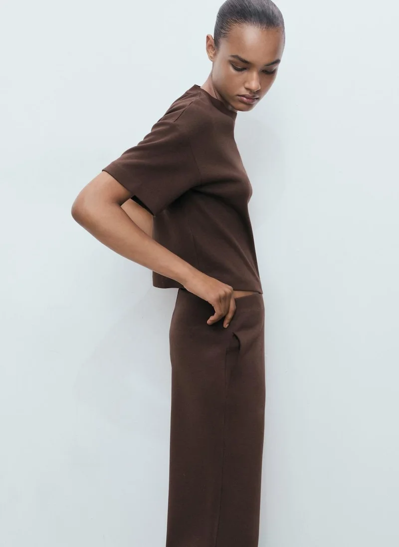 مانجو بنطلون قطن بقصة مستقيمة