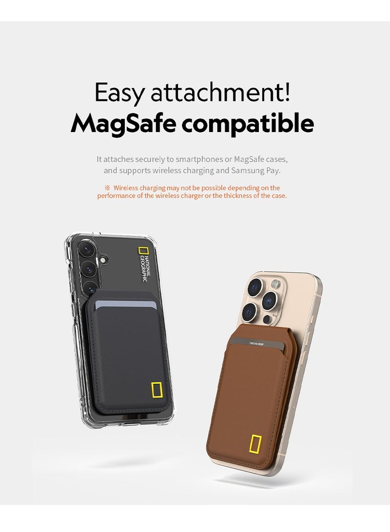 NATIONAL GEOGRAPHIC حامل بطاقة ماغسيف من ناشيونال جيوغرافيك (PU) - بني - Image 5