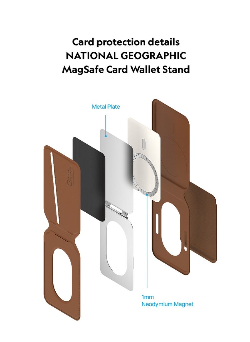 NATIONAL GEOGRAPHIC حامل بطاقة ماغسيف من ناشيونال جيوغرافيك (PU) - بني - Image 4