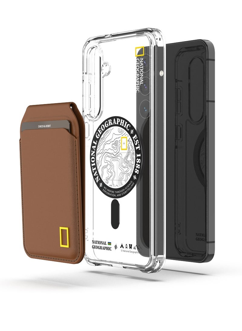 NATIONAL GEOGRAPHIC حامل بطاقة ماغسيف من ناشيونال جيوغرافيك (PU) - بني - Image 2