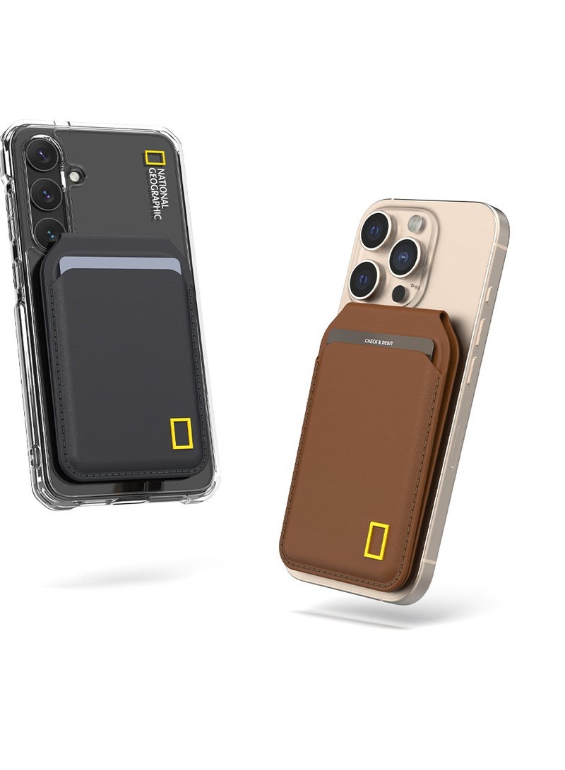 NATIONAL GEOGRAPHIC حامل بطاقة ماغسيف من ناشيونال جيوغرافيك (PU) - بني - Image 3