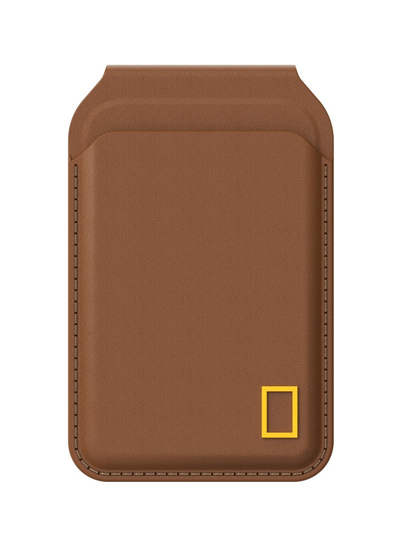 NATIONAL GEOGRAPHIC حامل بطاقة ماغسيف من ناشيونال جيوغرافيك (PU) - بني - Image 1