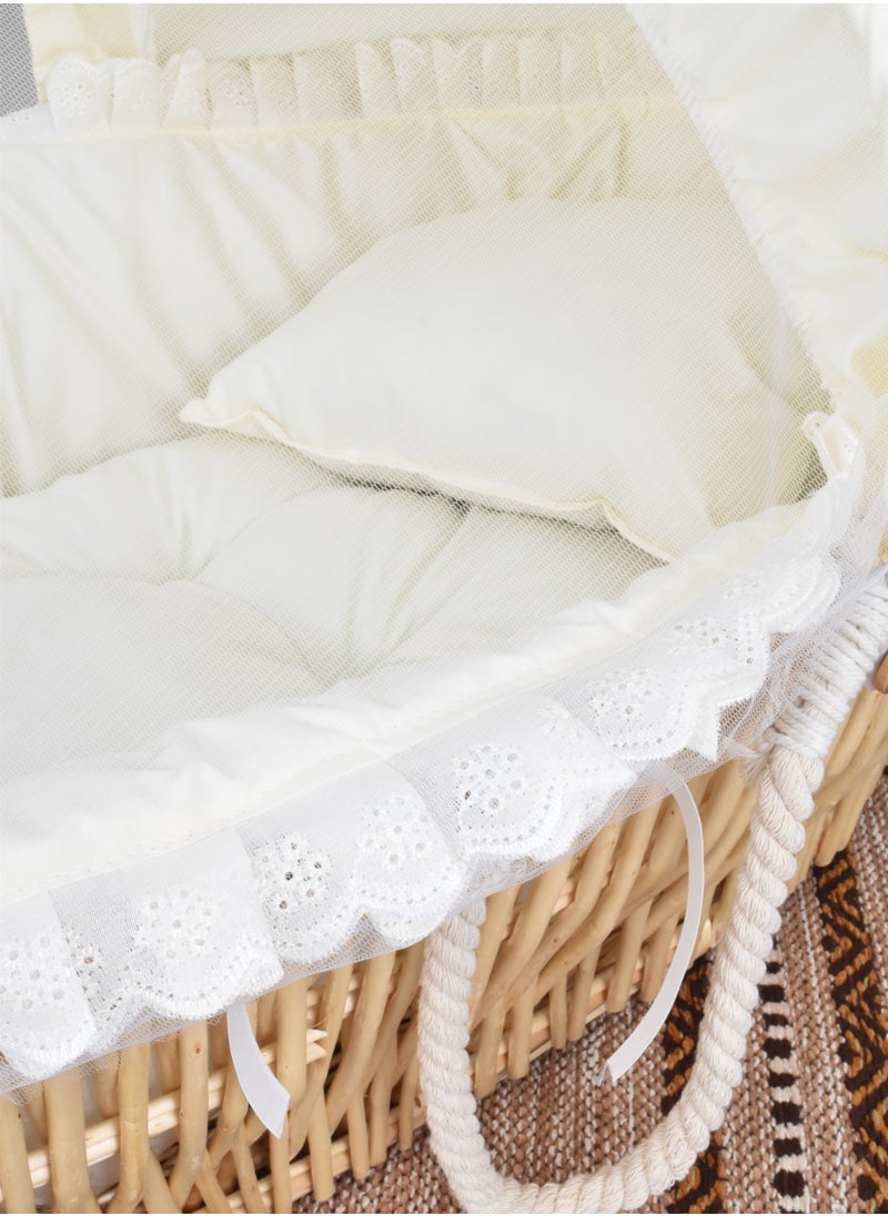 FUN MOMENT Moses basket bed with wooden rocking stand  - Image 2