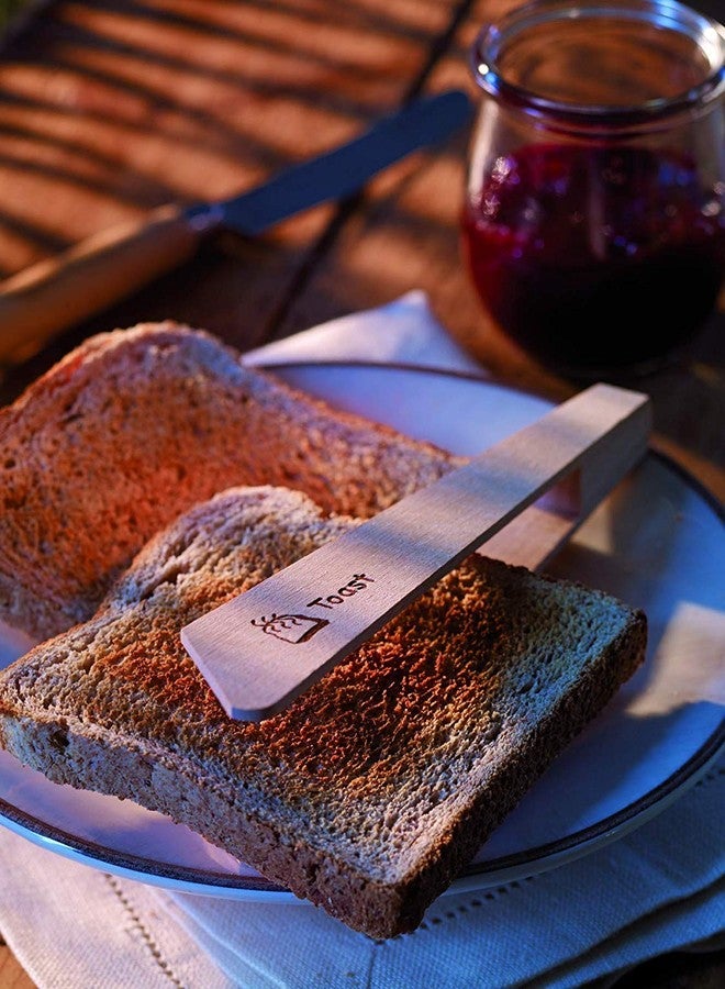 ريديكر ملقط خبز محمص من خشب الزان غير المعالج من ريديكر، طقم من قطعتين، مادة طبيعية غير موصلة للكهرباء، لرفع وتقديم الخبز المحمص بأمان، 7 بوصات، صنع في سلوفينيا - Image 5