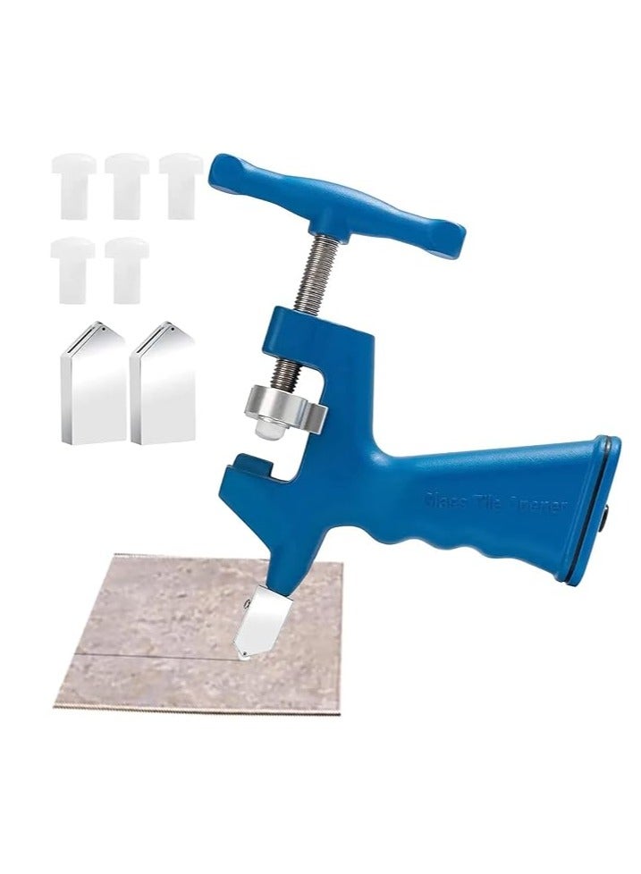 2 in 1 Integrated Glass & Tile Cutter – Professional Hand Tool with 2 Extra Blades - Image 1