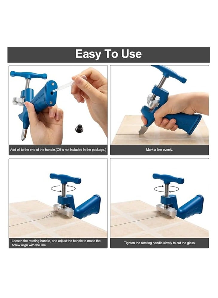 2 in 1 Integrated Glass & Tile Cutter – Professional Hand Tool with 2 Extra Blades - Image 2