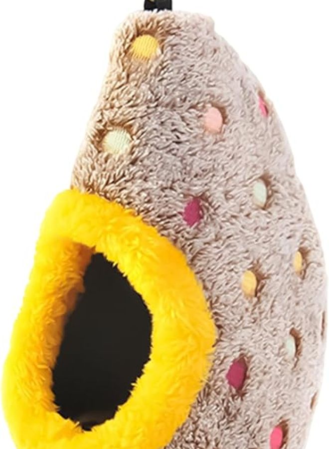 Yellow Bird Hut Cage Bite Resistant Hangable Nest Hammock for Parrots Conures Lovebirds - Image 2