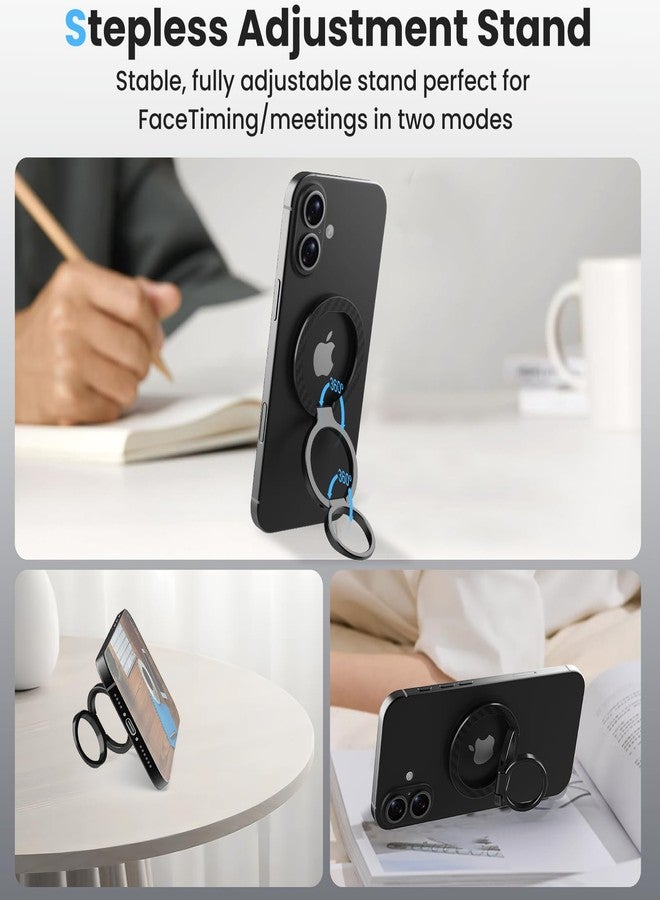 Nillkin Magsafe Phone Ring Holder Magnetic Grip Stand, Double Sided Magnets Kickstand, Upgraded Carbon Fiber Finger Holder, Accessories Compatible with iPhone 17 16 15 14 13 12 Pro Max Google Pixel 10 - Image 2