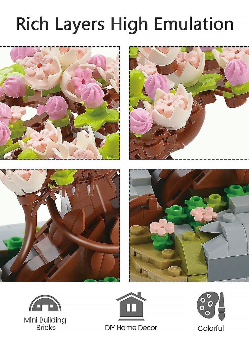 Y&D Bonsai Tree Building Blocks Set, Cherry Blossom House Adult Creative Projects, Plant Series Flower Potted Home or Office Decoration for Women (426 Pieces)  - Image 3
