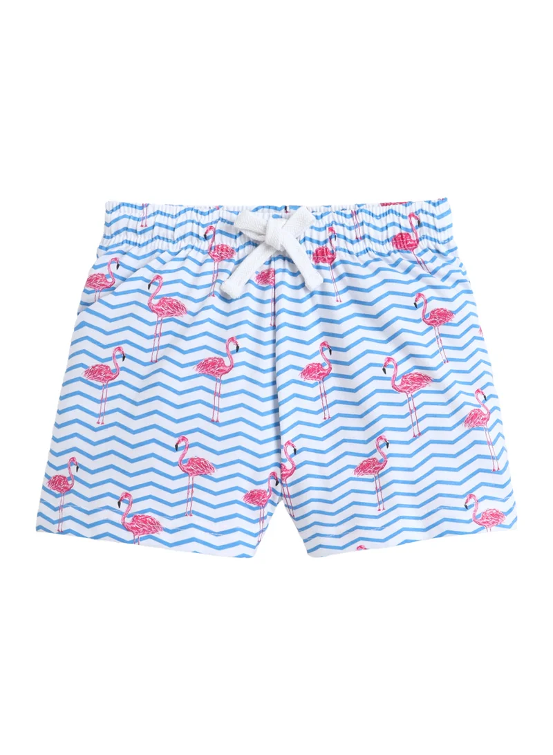 Victor And Jane  Girls Flamingo Print Cotton Pajama Set – T-Shirt & Shorts Nightwear for Women | Best Price UAE