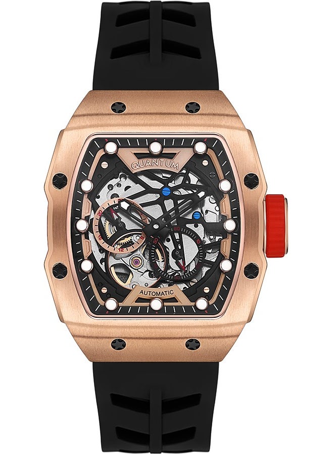 Quantum Automatic Silicone Strap Men's Wristwatch 