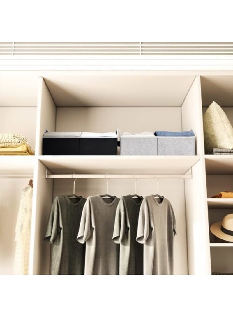 Barakah Closet Organizers Bins – 6 Pack Large Fabric Storage Bins with Handles, Collapsible Trapezoid Design for Clothes, Towels, and Household Items, Durable and Space-Saving (Light Grey) - Image 2