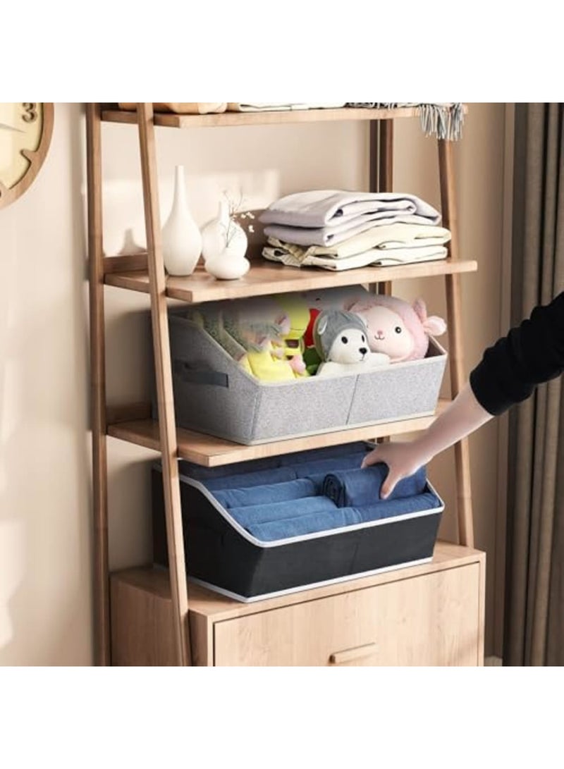 Barakah Closet Organizers Bins – 6 Pack Large Fabric Storage Bins with Handles, Collapsible Trapezoid Design for Clothes, Towels, and Household Items, Durable and Space-Saving (Light Grey) - Image 4