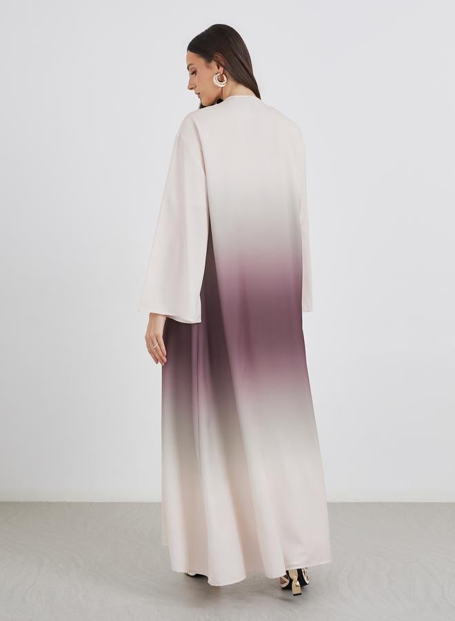 Styli Ombre Look Abaya with Single Button Detail - Image 5