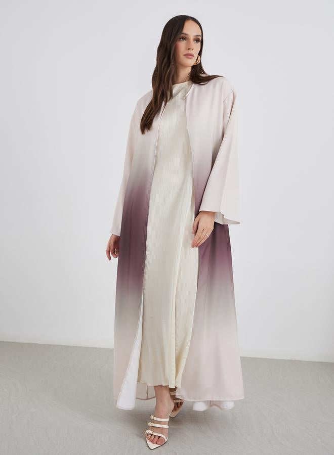 Styli Ombre Look Abaya with Single Button Detail - Image 2