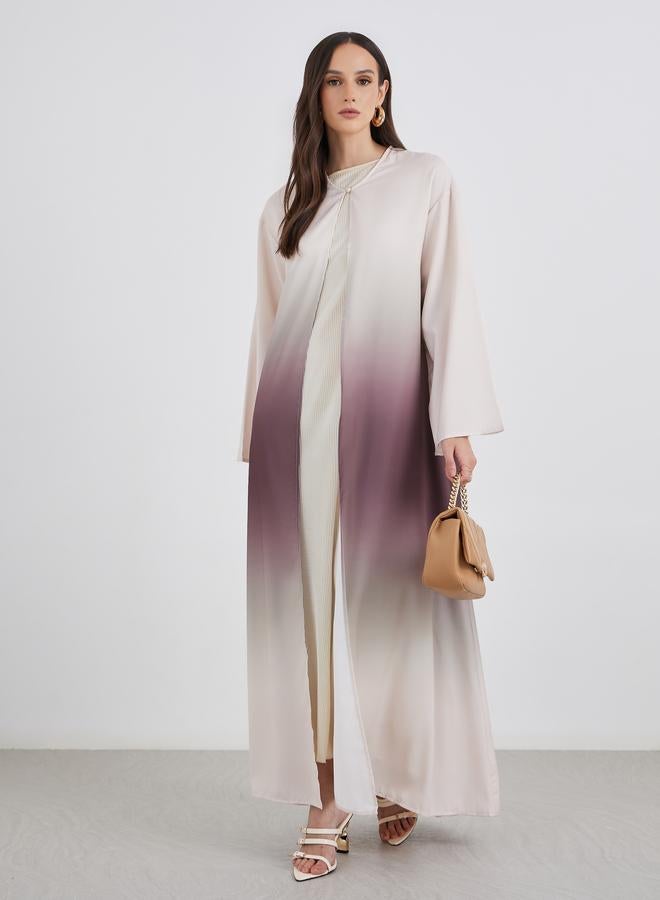 Styli Ombre Look Abaya with Single Button Detail - Image 1