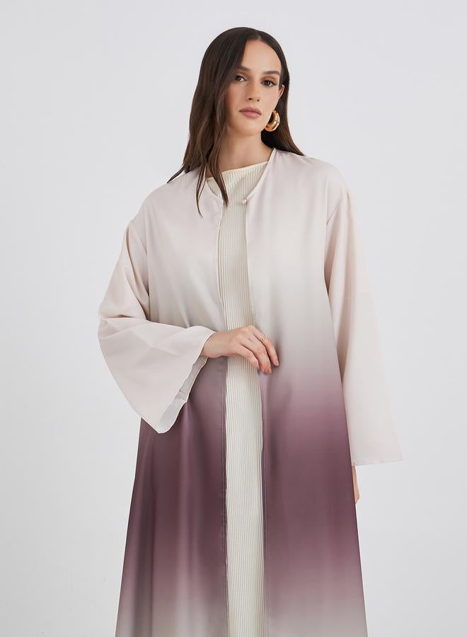Styli Ombre Look Abaya with Single Button Detail - Image 3