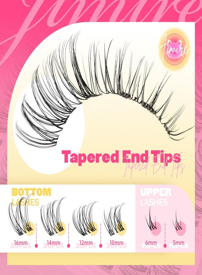 JIMIRE Venus Lash Clusters Kit with Bottom Lashes Natural Look Wispy 10-16MM Lash Extension Kit with Lash Bond and Seal, Remover, Tweezers D Curl Cluster Eyelash Extensions Kit Individual Lashes by JIMIRE - Image 5
