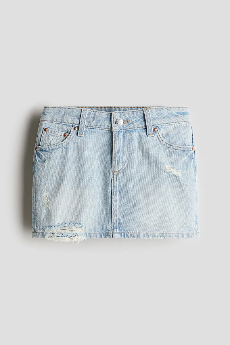 اتش اند ام Worn-out-detail denim skirt