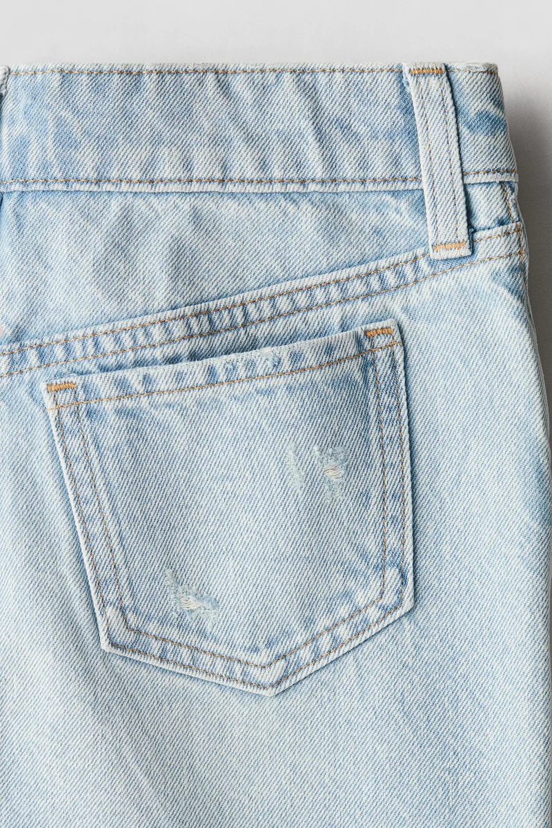اتش اند ام Worn-out-detail denim skirt