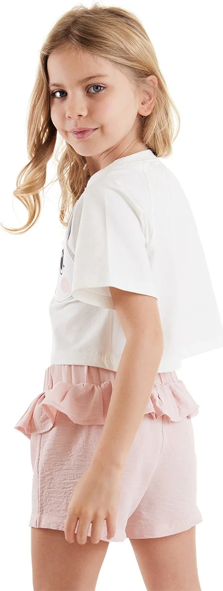 Denokids Twin Ceylan Girls T-Shirt Shorts Set