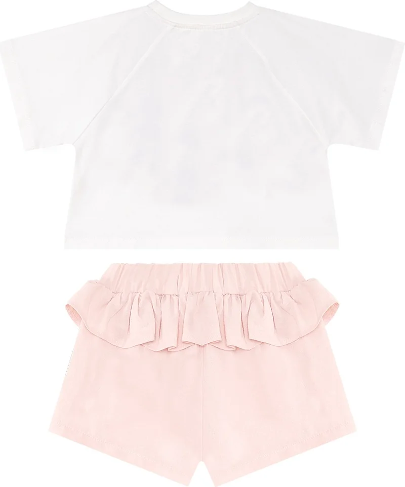 Denokids Twin Ceylan Girls T-Shirt Shorts Set