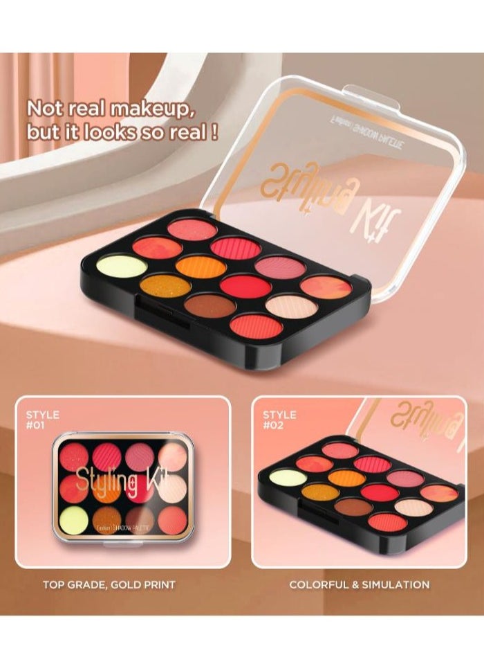 Pretend Makeup Playset, 10pcs/set Non-Toxic Toy Cosmetics Set With Eyeshadow Palette, Lipstick, Applicators, Dress-Up Play.No Real Cosmetics, Just Fun Pretend Play