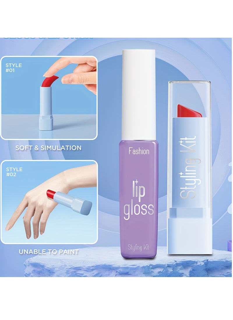 Pretend Makeup Playset, 10pcs/set Non-Toxic Toy Cosmetics Set With Eyeshadow Palette, Lipstick, Applicators, Dress-Up Play.No Real Cosmetics, Just Fun Pretend Play