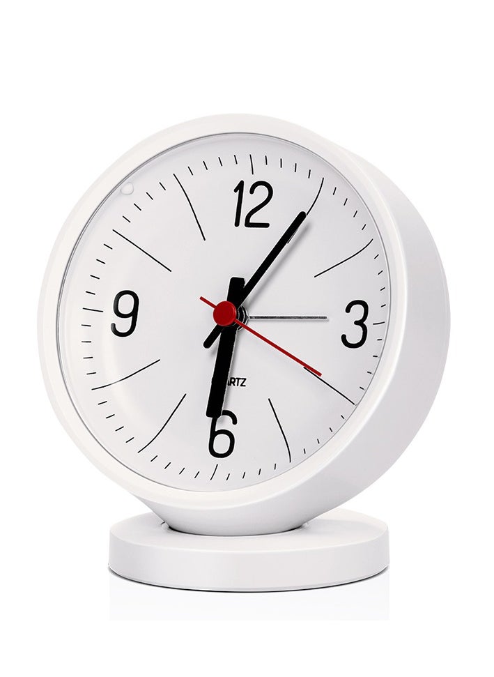 Deli Nusign NS886 Silent Analog Alarm Clock - Sleep Aid Night Light, Snooze & ±1s/day Accuracy, White  - Image 4