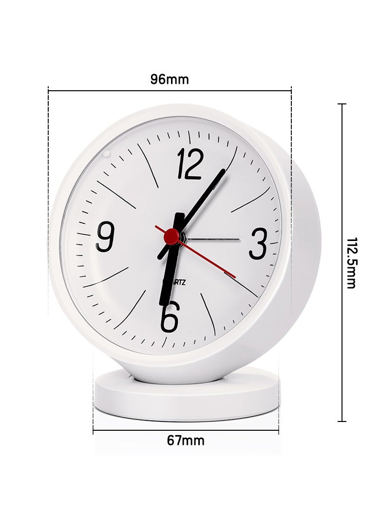 Deli Nusign NS886 Silent Analog Alarm Clock - Sleep Aid Night Light, Snooze & ±1s/day Accuracy, White  - Image 2