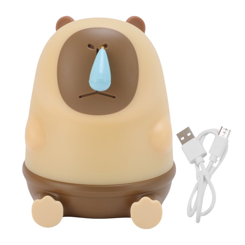 Capybara Night Light 1200mAh Rechargeable Warm LED - Safe ABS Material Blue Blocking Lamp for Kids Bedroom Camping Emergency Use - Image 1