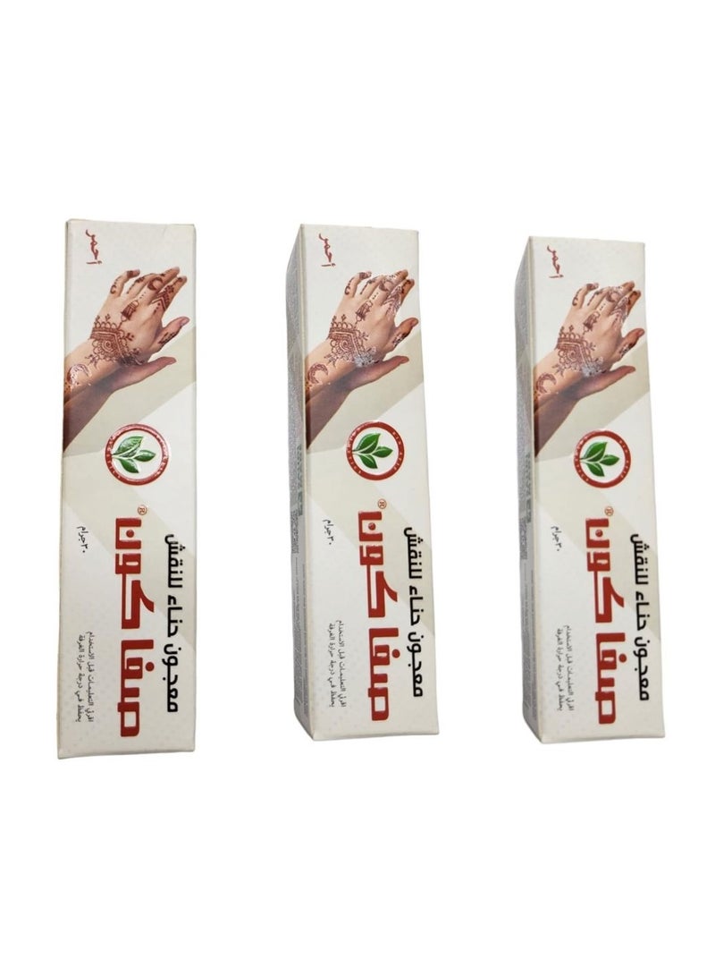 Safa Cone maroon Henna Paste for Engraving 30g Pack of 3 - Image 1