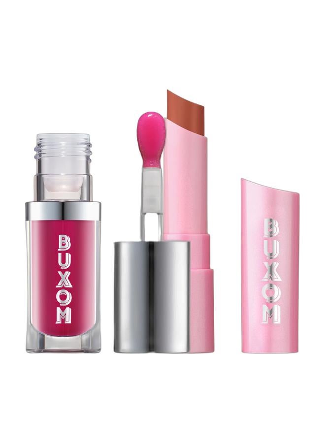 BUXOM Full-On™ Lip Oil - Berry Blast & FULL-ON™ PLUMPING LIP GLOW BALM - Peach Smoothie Bundle - Image 1