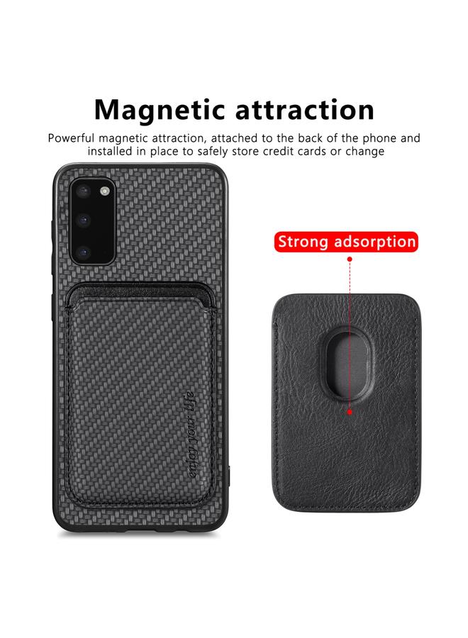 S-TOP Case For Samsung Galaxy S20 Carbon Fiber Leather Card Magsafe Magnetic Phone Case - Image 4