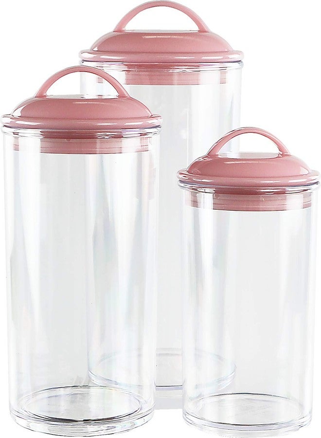 Reston Lloyd Food Storage Containers, BPA Free Airtight Canisters for Cereal, Pasta, Sugar, Coffee, Flour, Cookies, Loose Tea, for Kitchen Organization, Set of 3, Pink - Image 3