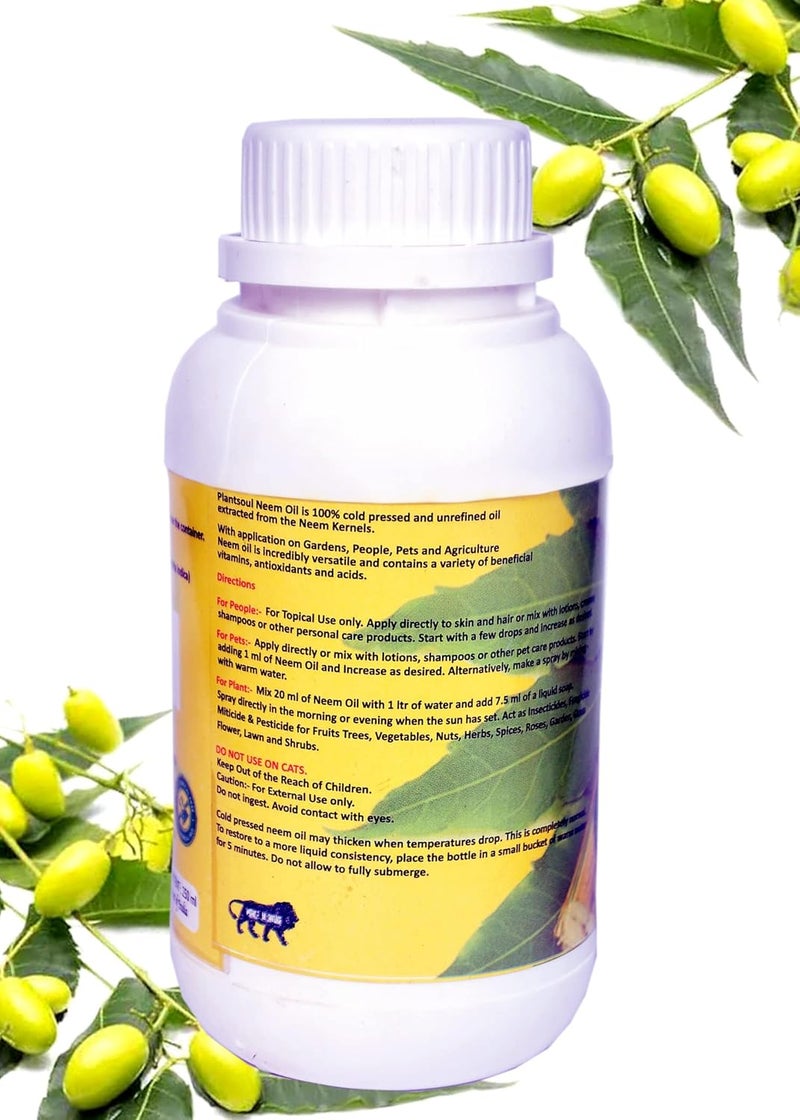Plantsoul Plantsoul Neem Oil 100 Cold Pressed and Unrefined for Plants Pets Skin and Hair with Free Measuring Cup Water Soluble 250 ml  - Image 2