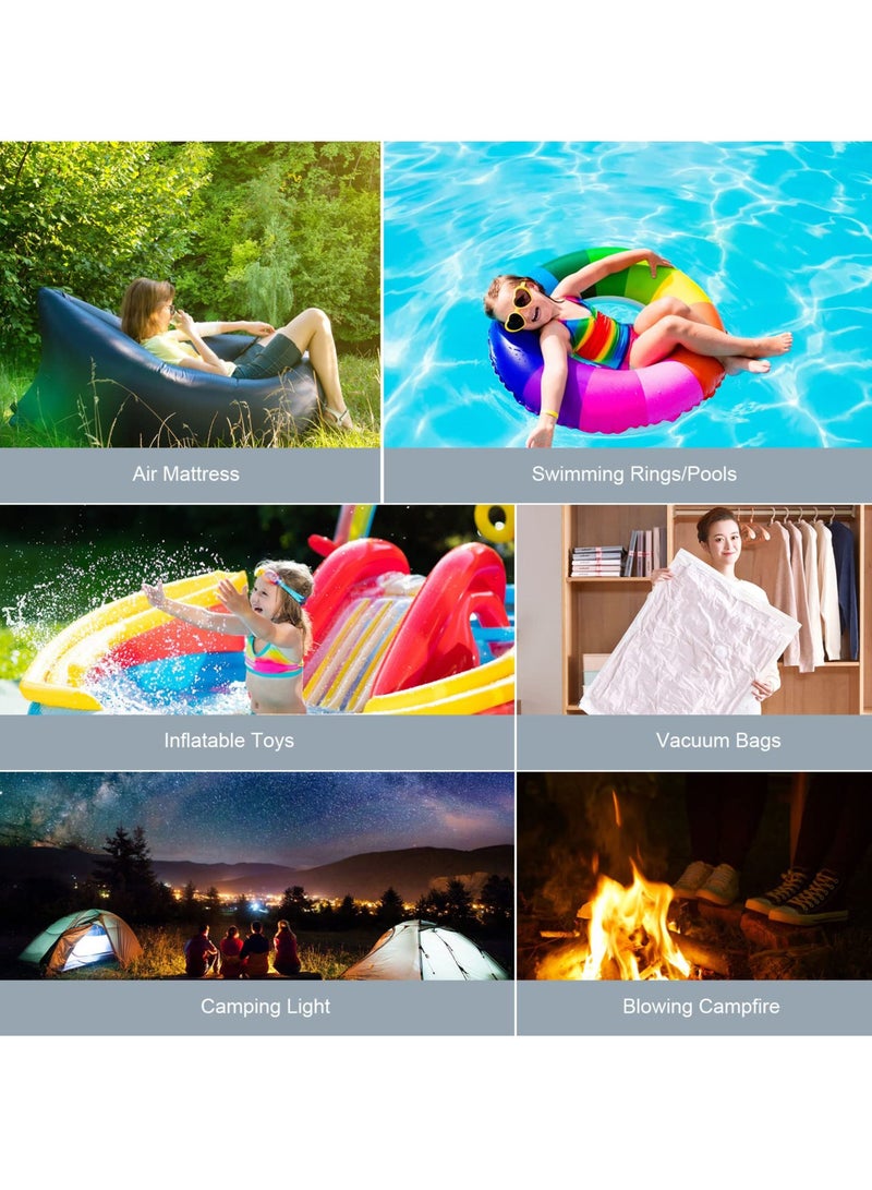 Portable Electric Air Pump - Rechargeable with Light and 6 Nozzles - Ideal for Camping, Pool Floats, Air Beds, Vacuum Storage Bags - Image 5